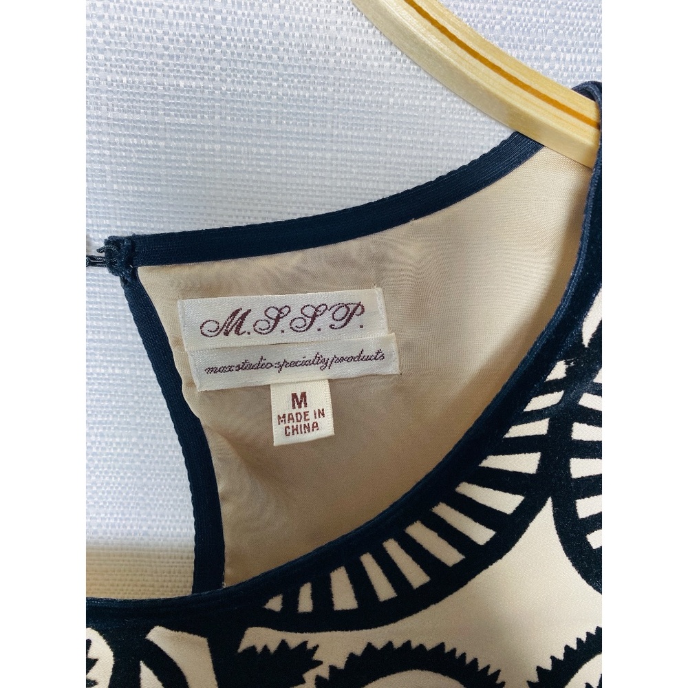 Max Studio Speciality Products ( MSSP) Beige Dress W/ Crushed Velvet Des… - Picture 4 of 8